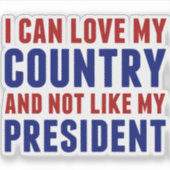 Sticker Portable Anti Trump Patriotic Pas Mon Président (Devant)