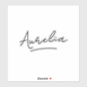 Sticker Portable de signature de script moderne (Feuille)