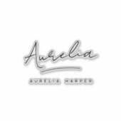 Sticker Portable de signature de script moderne (Devant)