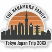 Sticker Portable de voyage personnalisé Tokyo Japon Sunset (Devant)