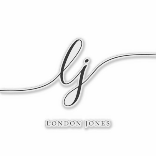 Sticker Portable des initiales de script moderne (Devant)