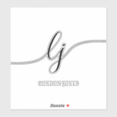 Sticker Portable des initiales de script moderne (Feuille)