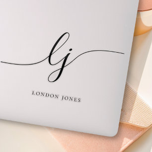 Sticker Portable des initiales de script moderne