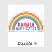 Sticker Portable Kamala Harris 2024 Rainbow LGBTQ (Feuille)