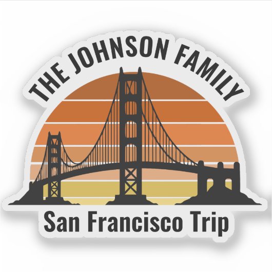 Sticker Portable personnalisé San Francisco Bridge Sunset (Devant)
