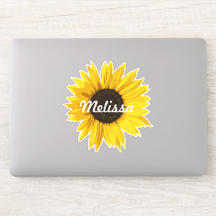 Sticker Portable tournesol de nom personnalisé