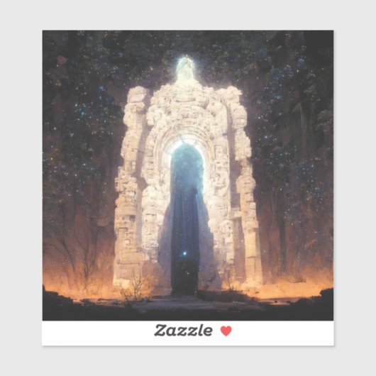 Sticker Porte à l'éternité Imaginaire Sci-Fi Art (Feuille)