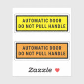 Sticker Porte automatique ne tire pas poignée (Feuille)
