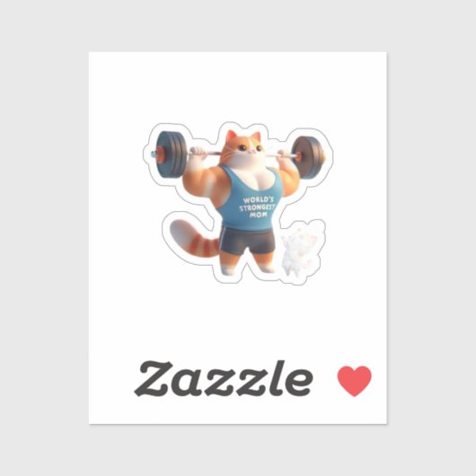 Sticker Porte-clés chat de gym mignon de la mère la plus f (Feuille)