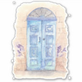 Sticker Porte d'art bleu aquarelle (Devant)