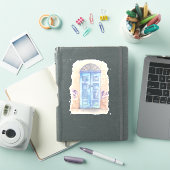Sticker Porte d'art bleu aquarelle (Couverture iPad)