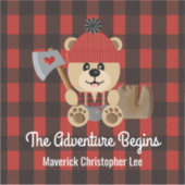 Sticker Porte de bûcheron L'aventure commence (Devant)