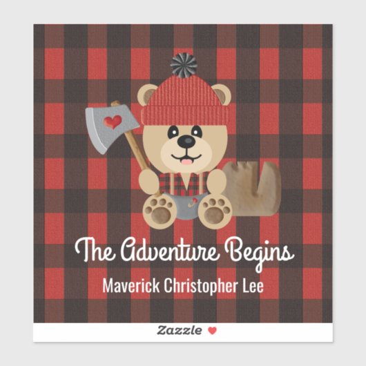 Sticker Porte de bûcheron L'aventure commence (Feuille)