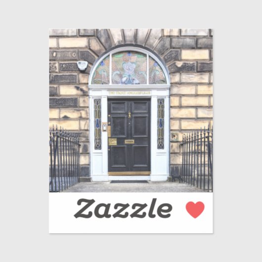 Sticker Porte du club des pêcheurs de truites d'Édimbourg (Feuille)