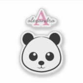 Sticker Porte-panda coutume Monogramme (Devant)