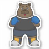 Sticker Porter comme boîte avec gants de boxe (Devant)