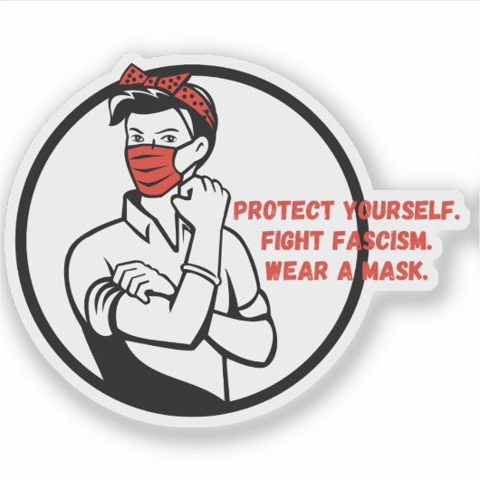 Sticker Porter un modèle de Riveter Masque (Devant)