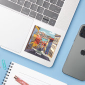 Sticker Porto Portugal Voyage Abstrait (Ordinateur portable avec iPhone)