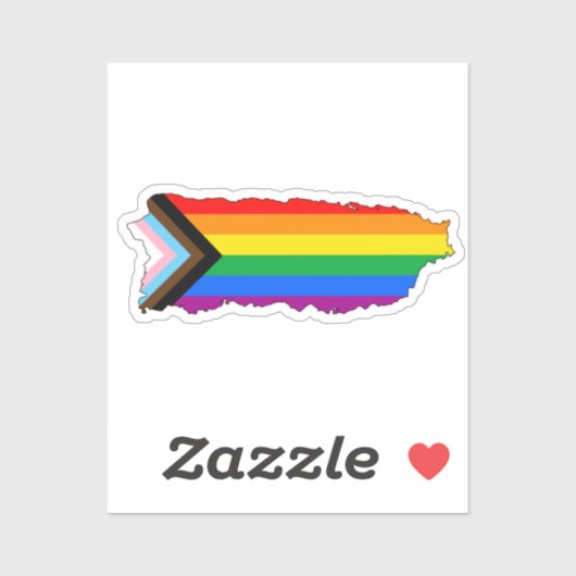 Sticker Porto Rico State Pride LGBTQ Progress Pride (Feuille)