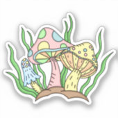 Sticker Portobello Mushroom Cute Pastel (Recto)