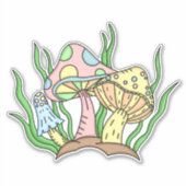 Sticker Portobello Mushroom Cute Pastel (Devant)