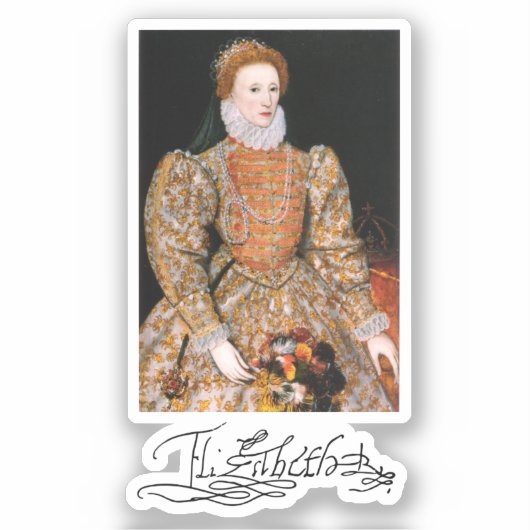 Sticker Portrait complet de la reine Elizabeth I d'Anglete (Recto)