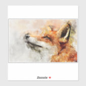 Sticker Portrait d'aquarelle Red Fox 01 (Feuille)