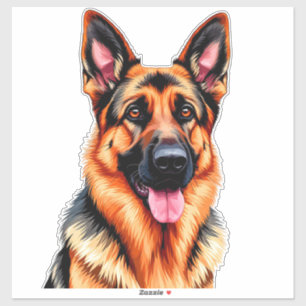 Sticker Portrait de Berger Allemand