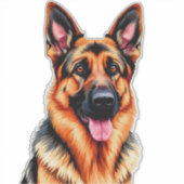 Sticker Portrait de Berger Allemand (Devant)
