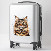 Sticker Portrait de chat américain Bobtail en gros plan (Sur valise)