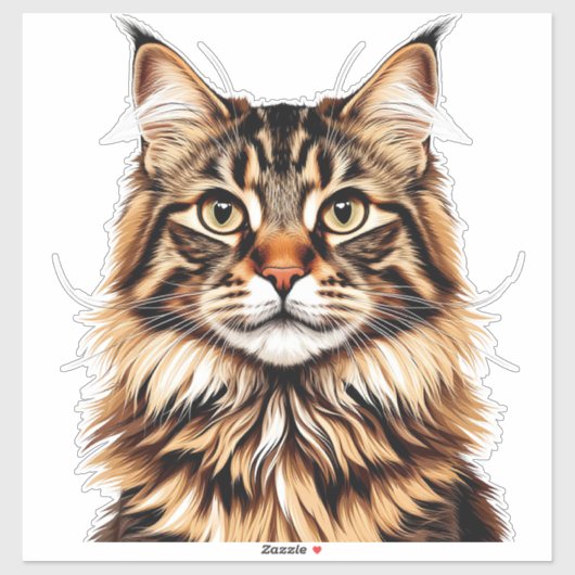 Sticker Portrait de chat américain Bobtail en gros plan (Feuille)