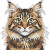 Sticker Portrait de chat américain Bobtail en gros plan (Devant)