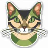 Sticker Portrait de chat Camouflage (Devant)