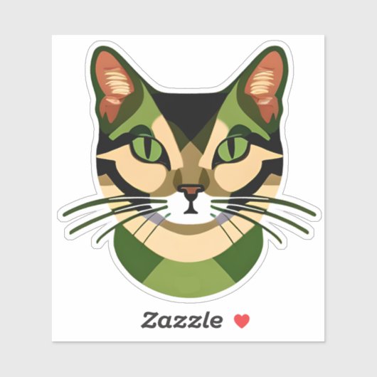 Sticker Portrait de chat Camouflage (Feuille)
