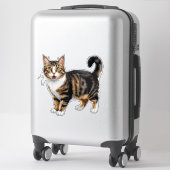 Sticker Portrait de chat en gros plan (Sur valise)