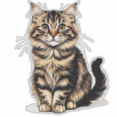 Sticker Portrait de chat en gros plan (Devant)