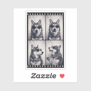Sticker Portrait de chien Husky