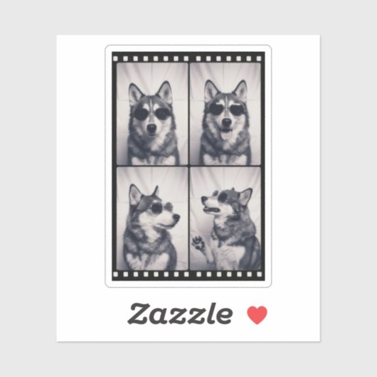 Sticker Portrait de chien Husky (Feuille)