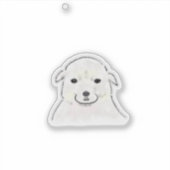 Sticker Portrait de chiot blanc souriant mignon (Devant)