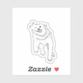 Sticker Portrait de chiot heureux et doux (Feuille)