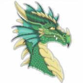 Sticker Portrait de dragon vert (Devant)