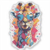 Sticker Portrait de girafe de style graffiti-58567 (Devant)