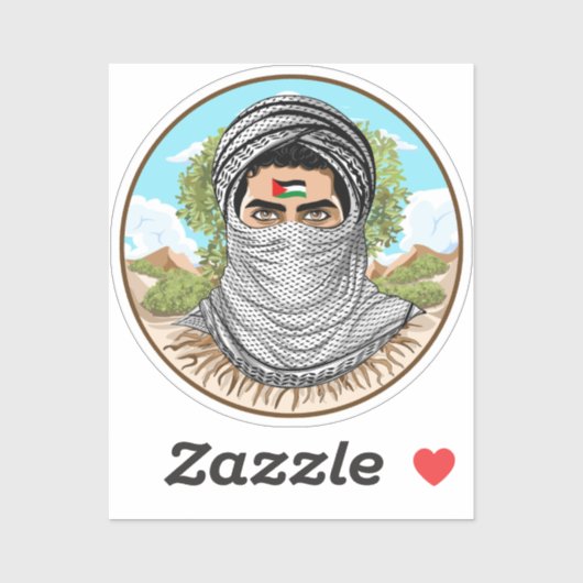 Sticker Portrait de la Liberté palestinienne (Feuille)