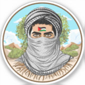 Sticker Portrait de la Liberté palestinienne (Recto)