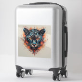 Sticker Portrait de panthère avec des éléments abstraits d (Sur valise)