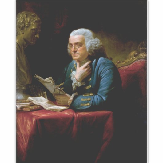 Sticker Portrait de pouce, Benjamin Franklin Père fondateu (Devant)