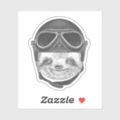 Sticker Portrait De Sloth | Casque Vintage (Feuille)