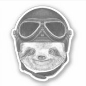 Sticker Portrait De Sloth | Casque Vintage (Devant)