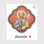 Sticker Portrait de St Joseph dans un octofoil (TF 02) - 1 (Feuille)