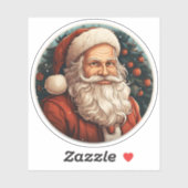 Sticker Portrait Du Magnifique Noël Père Noël (Feuille)